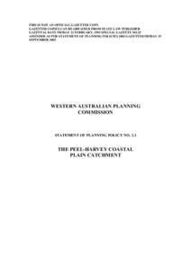 Hydrology / Coastline of Western Australia / Environmental law / Drainage basin / Dawesville Channel / Groundwater / Wetland / Sustainable agriculture / Environmental impact assessment / Water / Environment / Earth