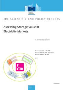 Assessing Storage Value in Electricity Markets A literature review Andreas ZUCKER – JRC IET Timothée HINCHLIFFE – EDF R&D