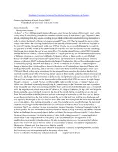 Southern Campaign American Revolution Pension Statements & Rosters Pension Application of James Bourn S30877 Transcribed and annotated by C. Leon Harris State of Kentucky } SS Montgomery county }