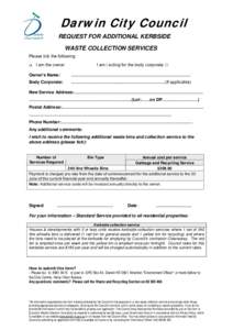 Microsoft Word - Additional Kerbside Services request form 4.doc