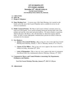 Federal Way City Council / Meetings / Agenda / Parliamentary procedure