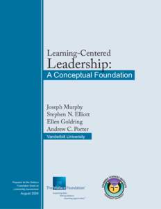 Social philosophy / Organizational psychology / Leadership / Human resource management / Transformational leadership / Organizational culture / Educational leadership / Ellen Goldring / Trait leadership / Management / Social psychology / Leadership studies