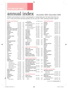 CUT-AND-KEEP INDEX  annual index December 2005–December 2006