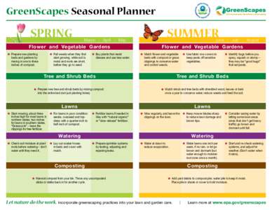 GreenScapes Seasonal Planner  Spring March | April | May