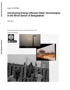 Public Disclosure Authorized  Report No[removed]BD Introducing Energy-efficient Clean Technologies in the Brick Sector of Bangladesh