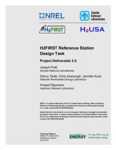 H2FIRST Reference Station Design Task: Project Deliverable 2-2