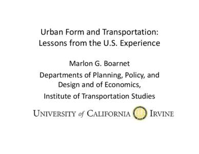 VMT and Land Use: Preliminary Results from the Southern California Travel Diary