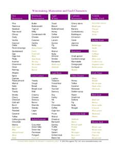 Winemaking, Maturation and Fault Characters Oak Maturation Malolactic Fermentation