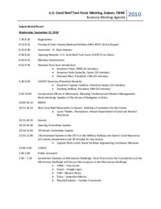 U.S. Coral Reef Task Force Meeting, Saipan, CNMI Business Meeting Agenda[removed]Saipan World Resort