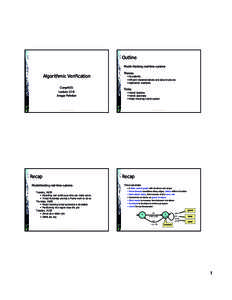 Outline Model checking real-time systems Algorithmic Verification Comp4151 Lecture 12-B