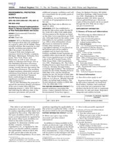 [removed]Federal Register / Vol. 77, No[removed]Tuesday, February 21, [removed]Rules and Regulations ENVIRONMENTAL PROTECTION AGENCY