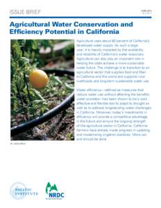 issue brief  june 2014 IB:14-05-F  Agricultural Water Conservation and