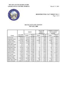 NEVADA STATE LEGISLATURE LEGISLATIVE COUNSEL BUREAU March 13, 2001  REDISTRICTING FACT SHEET NO. 2