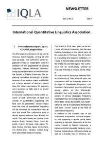 NEWSLETTER Vol. 5, No[removed]International Quantitative Linguistics Association