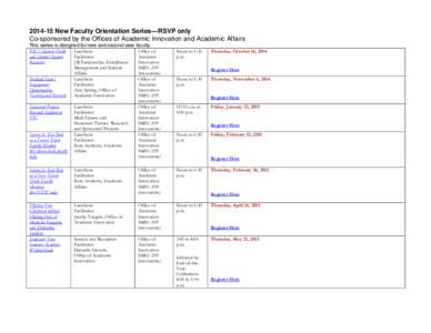 [removed]New Faculty Orientation Series—RSVP only Co-sponsored by the Offices of Academic Innovation and Academic Affairs This series is designed for new and second-year faculty. PSU’s Student Profile Luncheon Office 