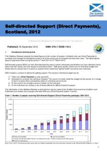 Self-directed Support (Direct Payments), Scotland, 2012