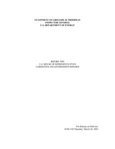 United States administrative law / United States Department of Energy / Academi / United States / Inspector General / Los Alamos National Laboratory / Security / Construction / Office of the Inspector General /  U.S. Department of Defense / New Mexico / United States Department of Energy National Laboratories / Government procurement in the United States