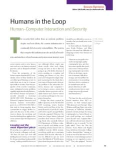 Humans in the loop: Human-computer interaction and security - Security & Privacy Magazine, IEEE