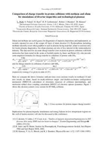 Proceedings of ITC/ISHW2007  Comparison of charge transfer in proton collisions with methane and silane for simulations of divertor impurities and technological plasmas L. Pichl, S. Fukataa, D. Katob, H.-P. Liebermannc, 