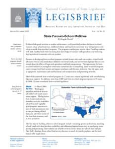 National Conference of State Legislatures  LEGISBRIEF BRIEFING PAPERS  ON THE