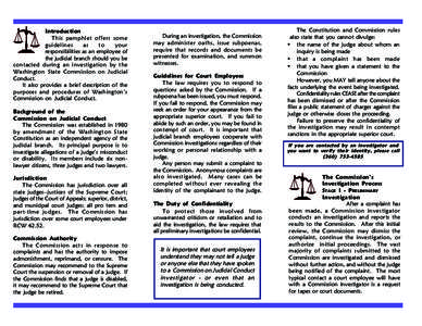 Introduction This pamphlet offers some guidelines as to your