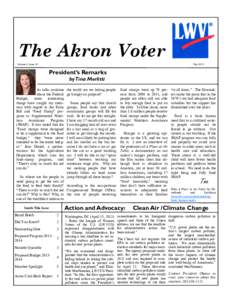 The Akron Voter Volume 5, Issue 10 MayPresident’s Remarks