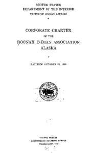 Corporate Charter of the Hoonah Indian Association