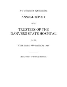 The Commonwealth of Massachusetts  ANNUAL REPORT OF THE  TRUSTEES OF THE