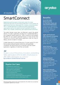 AT A GLANCE  SmartConnect Application performance is front and center for many enterprises because of continued proliferation in the number of applications that are relied upon for mission-critical functions.