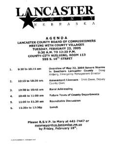 County Commissioners:  Village Clerk Meeting[removed]