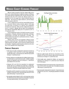 Merced County Economic Forecast Merced County is located in the San Joaquin Valley and is home to the newest University of California campus, UC Merced. The campus opened in September 2005, and had more than 5,000 studen