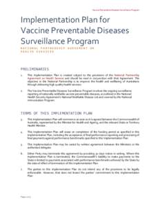 Implementation Plan for Vaccine Preventable Diseases Surveillance Program - NSW