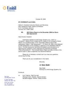 October 20, 2009 BY OVERNIGHT and E-MAIL Debra A. Howland, Executive Director and Secretary New Hampshire Public Utilities Commission 21 S. Fruit Street, Suite 10 Concord, NH[removed]