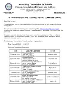 Accrediting Commission for Schools Western Association of Schools and Colleges FRED VAN LEUVEN, ED.D. 533 Airport Boulevard, Suite 200  Burlingame, California[removed]1060  Fax[removed]