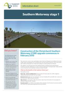 Christchurch Southern Motorway stage 1 - information sheet