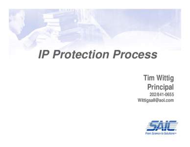 IP Protection Process Tim Wittig Principal[removed]removed]