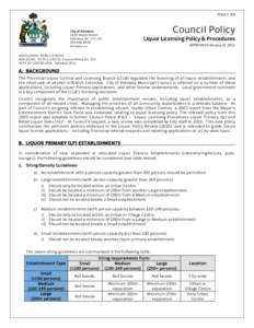 Microsoft Word - Council Policy 359 Liquor Licencing Policy and Procedures.docx