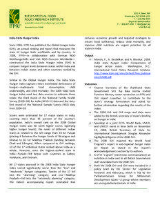 Development studies / Nutrition / Malnutrition in India / Global Hunger Index / Hunger / India State Hunger Index / International Food Policy Research Institute / Welthungerhilfe / World Food Programme / Food politics / Food and drink / Development