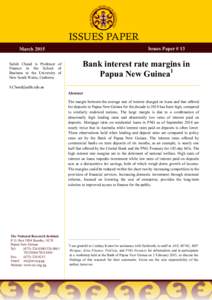 ISSUES PAPER Issues Paper # 13 MarchBank interest rate margins in