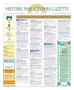 HISTORIC PHILADELPHIA GAZETTE no. 26 ✯ november-december[removed]the historic philadelphia gazette is always FREE  H I S T O R I C A L