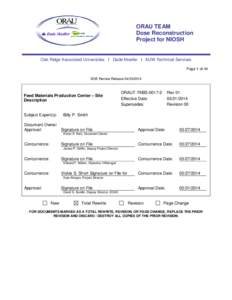 Nuclear materials / Nuclear fuels / Actinides / Chemical elements / National Institute for Occupational Safety and Health / Fernald Feed Materials Production Center / Radiation dose reconstruction / Radioactive waste / Uranium / Nuclear technology / Nuclear physics / Chemistry