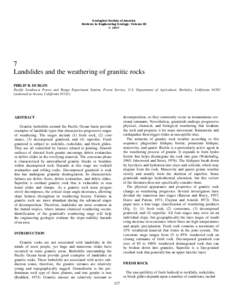 Landslides and the weathering of granitic rocks