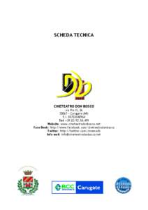 SCHEDA TECNICA  CINETEATRO DON BOSCO