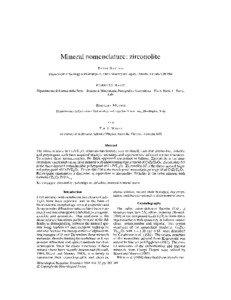 Mineral nomenclature: zirconolite BAYLISS