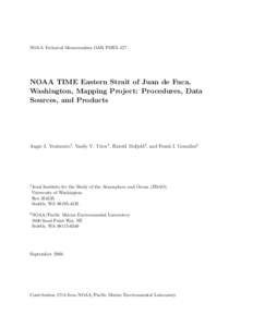 NOAA Technical Memorandum OAR PMEL-127  NOAA TIME Eastern Strait of Juan de Fuca, Washington, Mapping Project: Procedures, Data Sources, and Products
