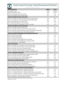 2006 County Fact Sheet: Youth Development Indicators Buena Vista County POPULATION DATA COUNTY