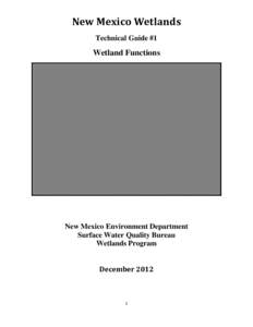 New Mexico Wetlands Technical Guide #1 - Wetland Functions