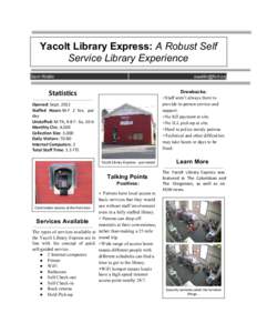     Yacolt Library Express: A Robust Self  Service Library Experience    Sam Wallin 