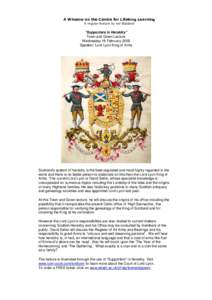 Lord Lyon King of Arms / David Sellar / King of Arms / Coat of arms / Bute Pursuivant / Angus Herald / Heraldry / Court of the Lord Lyon / Scottish heraldry