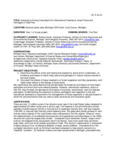 Interactions Among Prescribed Fire, Mechanical Treatments, Insect Pests and Pathogens in Red Pine